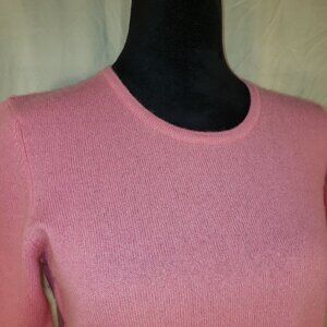 Sutton Studio Cashmere Pink Crew Neck Sweater - S - CRAFT